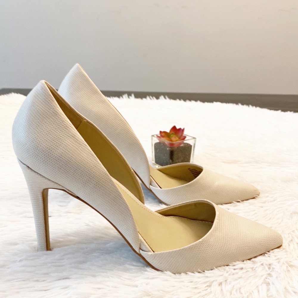 MIA | Bone white leather pointed toe stiletto heel women’s 9